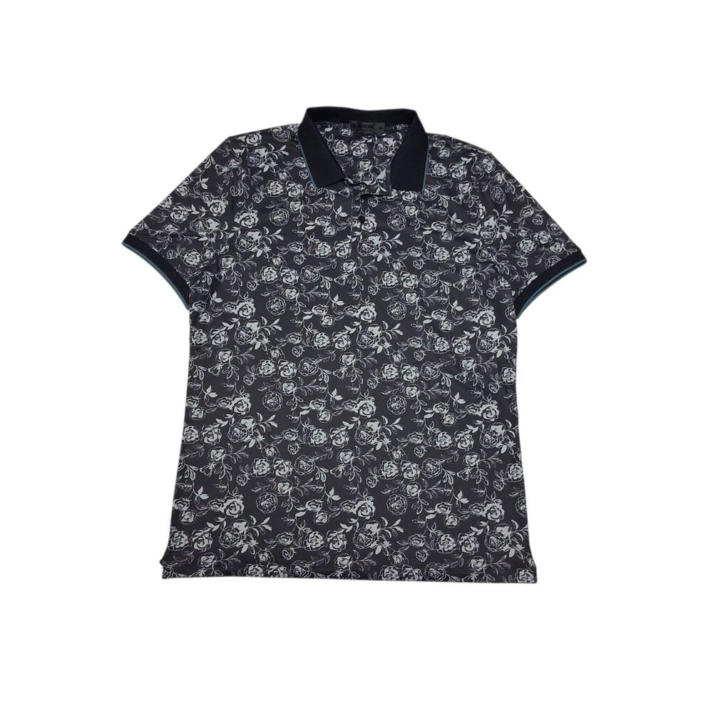 G/FORE Men's Medium Polo Shirt Short Sleeve Floral All Over